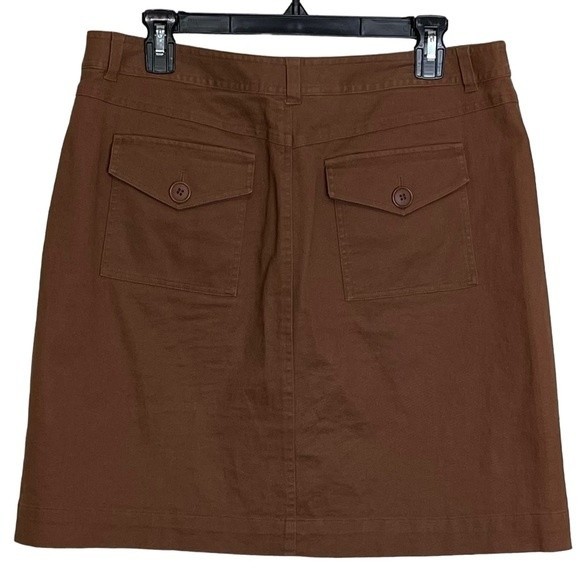 Talbots Linen Blend Pencil Skirt Brown Knee Length Office Summer Casual Size 14P - Picture 7 of 9
